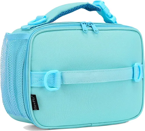Vista 29 de Flowfly - Lonchera para niños, bolsa escolar aislada duradera con correa de hombro y soporte para botellas, minihielera térmica resistente al agua