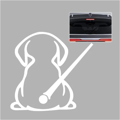 Vista 7 de 2 piezas de calcomanías para parabrisas de auto, divertidas pegatinas de cola de cachorro de dibujos animados, autoadhesivas, decoración de auto