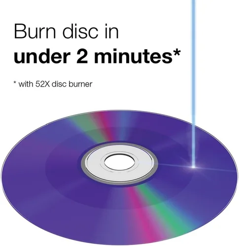 Vista 4 de Verbatim CD-R 700MB 52X DataLifePlus White Inkjet imprimible, Hub imprimible - 50pk Husillo - 94755
