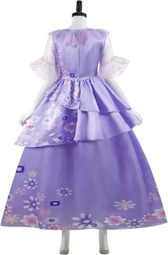 Vista 3 de Vestido Isabella para niñas, vestidos de princesa púrpura para niños pequeños de Encanto