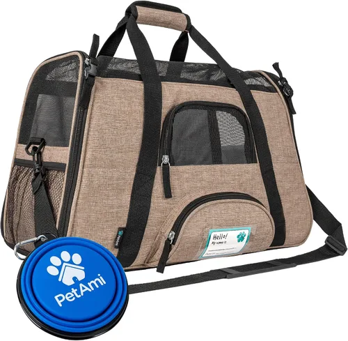 Vista 21 de PetAmi Transportador de mascotas aprobado por aerolíneas para gatos, transportador de perros de lados suaves para perros pequeños, suministros