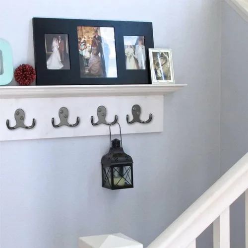 Vista 7 de ZAYBOD 12 PCS Ganchos Extra Resistentes para Abrigos - Ganchos de Pared para Abrigos, Mochilas, Batas y Sombreros - Incluye 24 Tornillos 12 ganchos