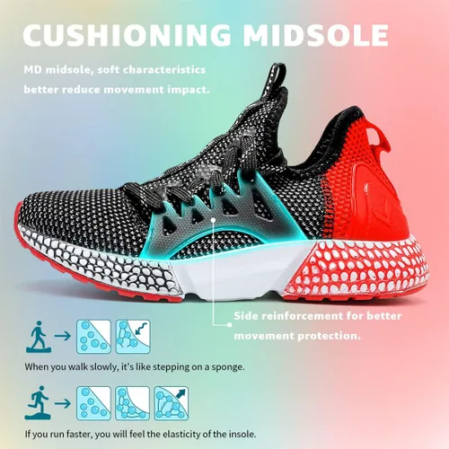 Vista 3 de WETIKE - Zapatos de malla para niños, ligeros, de correr, con talón abierto