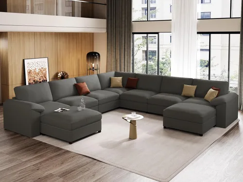 Vista 106 de EASE MOOSE Sofá modular seccional, sofá en forma de U para sala de estar Beige