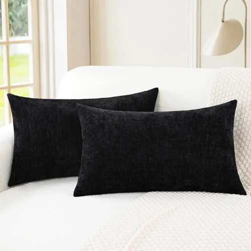 Vista 38 de CaliTime - Paquete de 2 fundas de almohada acogedoras para sofá, decoración del hogar, felpilla suave teñida sólida, 16 x 16 pulgadas, marrón Marrón