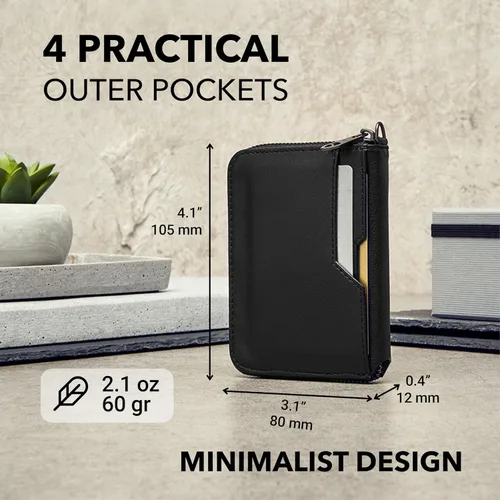Vista 18 de Vaultskin NOTTING HILL - Cartera con cremallera y protección RFID para tarjetas