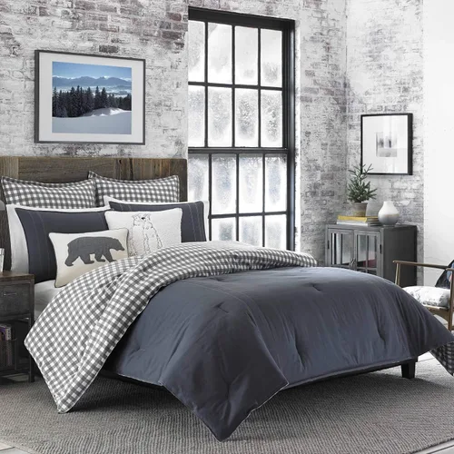 Vista 16 de Eddie Bauer - Juego de edredón twin, ropa de cama reversible a cuadros con funda a juego, peso medio para uso durante todo el año, artículos Aliso