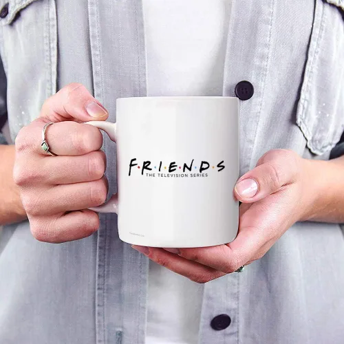 Vista 296 de Trend Setters Friends the Television Show – 25 años – Mercancía oficial – Taza de café o té de cerámica blanca de 11 onzas – perfecta para regalar