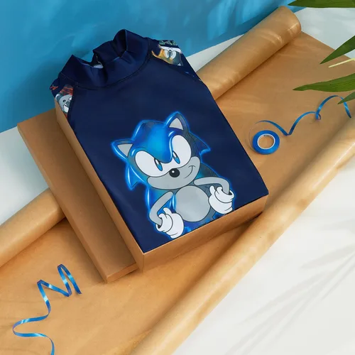 Vista 2 de Sonic The Hedgehog Disfraz de natación para niños, esenciales para vacaciones de verano, trajes de baño para niños de 3 a 10 años