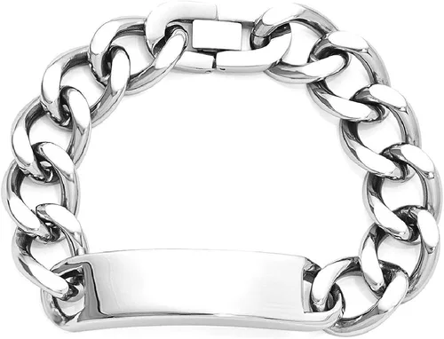 Vista 9 de ICE CARATS Stainless Steel Curb Link 8.75 Inch Id Bracelet Fashion Jewelry for Women Gifts for Her