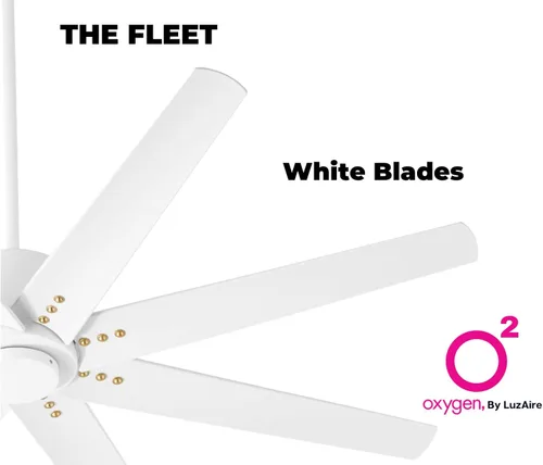 Vista 9 de LUZAIRE DESIGN Oxygen 3-108-6 I Fleet - Ventilador de techo moderno de 8 aspas de 72 pulgadas con control de pared, motor reversible de seis Latón