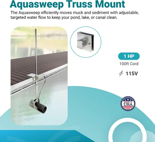 Vista 3 de Scott Aerator Aquasweep Muck Blaster 1 HP 230V Post Mount Cable de 50