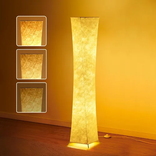 Vista 10 de chiphy - Lámpara de pie regulable de 52” (S) de alto, 2 bombillas LED de 12 W con 3 niveles de brillo ajustables, pantalla de tela blanca, para sala