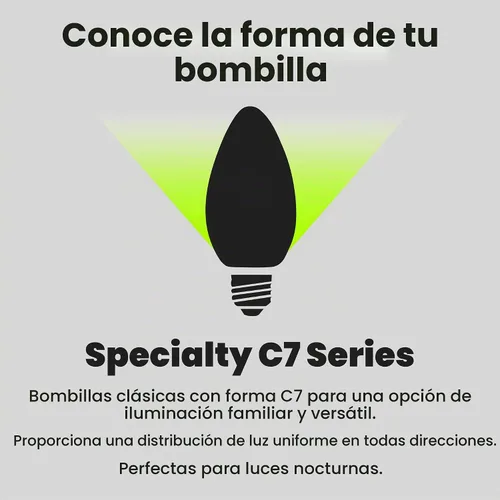Vista 7 de Feit Electric - Bombilla LED nocturna C7, 0.6 W, 7 W Eq, E12, 4000 K