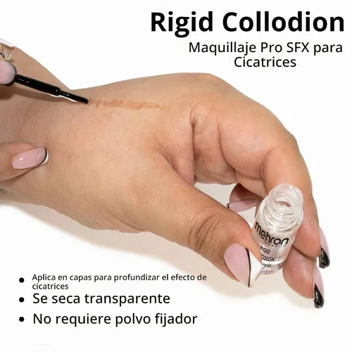 Vista 4 de Líquido cicatrizante Mehron Rigid Collodion, Transparente