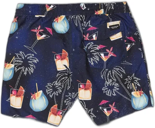 Vista 5 de Volcom Traje de baño estándar de 17 pulgadas con cintura elástica para hombre, Lavanda perla