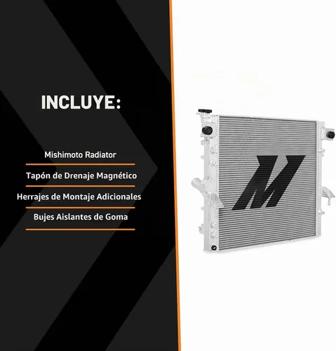 Vista 3 de Mishimoto MMRAD-WRA-07V2, radiador de aluminio compatible con Jeep Wrangler JK, 2007-2017, plateado