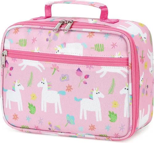 Vista 10 de abshoo Bolsa de almuerzo con aislamiento térmico para niñas, bolsa de almuerzo reutilizable, kit de bolsa de comida para niñas escolares (mariposa)