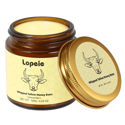 Vista 7 de Lopeie Bálsamo de ternera batida con miel, crema hidratante natural para cara y cuerpo, bálsamo hidratante para piel seca, cuidado de la piel