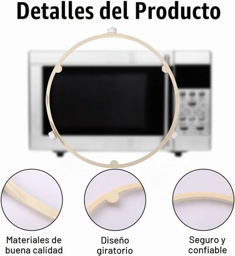 Vista 4 de Anillo de soporte giratorio de microondas de 8.5 pulgadas/8.5 in para GE Samsung Frigidaire