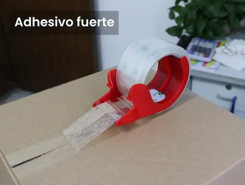 Vista 5 de BOMEI PACK 12 rollos de cinta de embalaje transparente con dispensador gratis, cinta de repuesto resistente para envío y embalaje, 2.4 mil 1.88