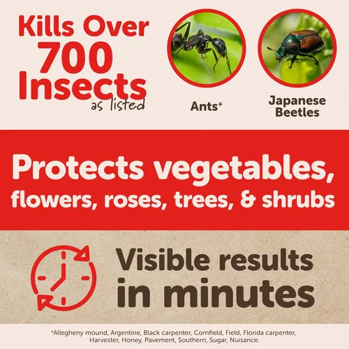 Vista 2 de Sevin Insecticida Listo para Usar 32 oz Mata al contacto, más de 700 insectos listados, espray de control de plagas, agita y rocía