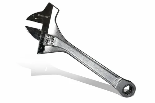Vista 4 de Llave ajustable de minería Proferred T10001 con martillo, acabado cromado, 12 pulgadas