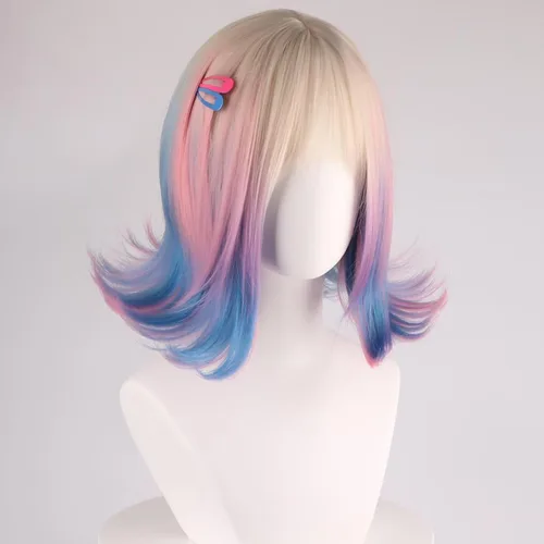 Vista 11 de COSPLAZA Cosplay Pelucas Moda Corto Azul Anime Cabello Elegante Mujer Fiesta Peluca