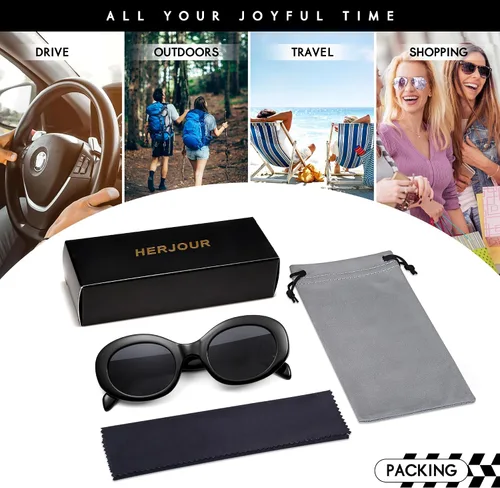 Vista 4 de Allarallvr Gafas de sol retro ovaladas de moda para mujeres y hombres gafas de sol de moda AR82158