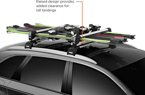 Vista 5 de Thule SnowPack Extender - Portaesquíes y snowboard (capacidad para 6 pares/4 tablas), plateado