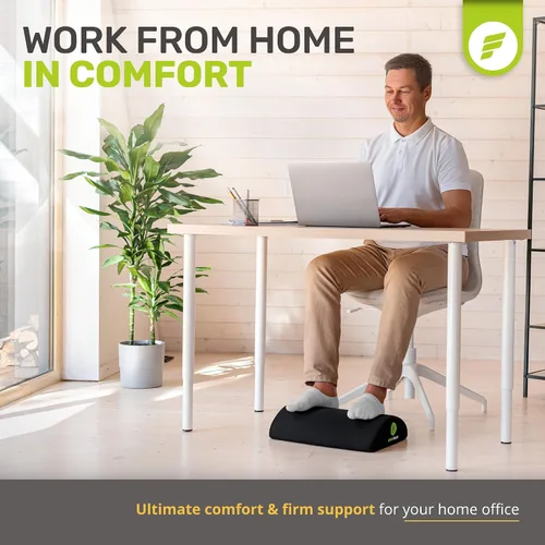 Vista 2 de ErgoFoam Reposapiés para debajo del escritorio en el trabajo - Reposapiés premium debajo del escritorio - Reposapiés de escritorio para dolor