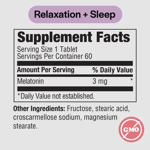 Vista 2 de PureFormulas - Melatonina 3 mg - Apoya los ritmos circadianos, el sueño reparador y la relajación - Melatonina pura 300 mcg Antioxidante Sin Soja
