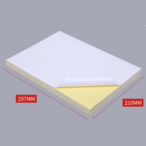Vista 2 de Papel de impresión autoadhesivo, 100 unidades, papel adhesivo imprimible A4, papel adhesivo de acabado práctico mate (100 unidades)