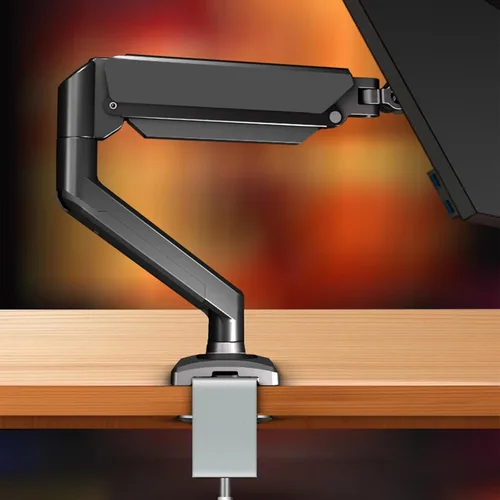 Vista 5 de Soporte de escritorio de brazo de monitor único para monitor de pantalla de 17-32 pulgadas, abrazadera de brazo de altura ajustable, rotación de 360
