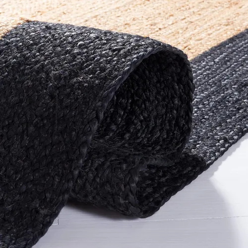 Vista 5 de SAFAVIEH Natural Fiber Collection NFB852Z - Alfombra de pasillo de 2 pies 3 pulgadas x 8 pies, natural y negro, hecha a mano de tejido plano