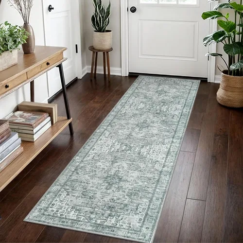Vista 146 de SIILOOM Alfombra lavable de 2 x 3 pies, alfombra suave color taupe ceniza para entrada, tapete antideslizante para puerta de interior, tapete
