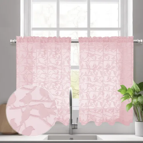 Vista 42 de OVZME Anji Clip Voile Sheer Tiers RD 2X30X36 Negro