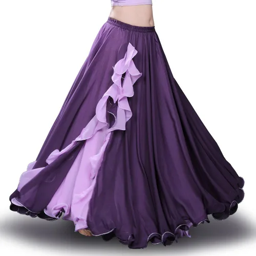 Vista 3 de ROYAL SMEELA Falda de Gasa con Abertura para Danza del Vientre Faldas Tribales de Danza del Vientre Disfraces de Bailarina del Vientre para Mujeres