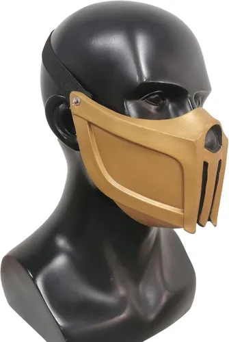 Vista 2 de MK11 Mortal Series Humo Escorpión Juego de látex Máscara Kombat para cosplay
