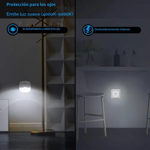 Vista 4 de AMIR Luz de escalera con sensor de movimiento mejorada para interiores (blanco, paquete de 3)