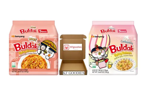 Vista 4 de Samyang Buldak - Sopa de fideos coreanos, salteados, de pollo picante (10, carbonara y Jjajang)