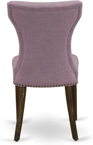Vista 13 de East West Furniture F2GA5-740 - Juego de mesa de cocina de 5 piezas para 4 personas, incluye una mesa de comedor redonda con pedestal y 4 sillas