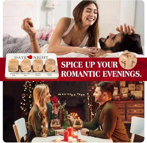 Vista 3 de Regalos para parejas para aniversario, regalos de cumpleaños para marido, esposa, juegos traviesos para citas, dados de decisión para novio, novia