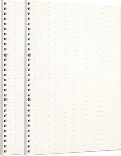 Vista 68 de Zelten 1 paquete A5 de 80 hojas/160 páginas 4 en 1 rayado cuadrado punteado en blanco hojas sueltas perforadas papel de repuesto de papel