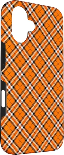 Vista 3 de iPhone 16 Vintage Orange Plaid Halloween Fall Autumn Pumpkins Case