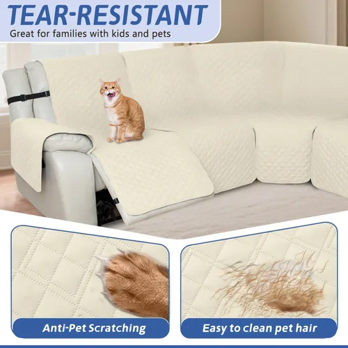 Vista 6 de Arfntevss Fundas de sofá reclinable seccional para sofá reclinable de esquina seccional para perro, lavables, en forma de L, juego de 7 piezas