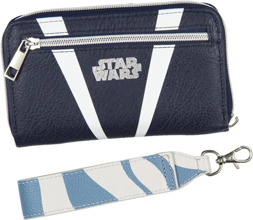 Vista 2 de Star Wars Ahsoka Tano - Cartera con cierre de cremallera completa con bolsillo técnico y correa para la muñeca