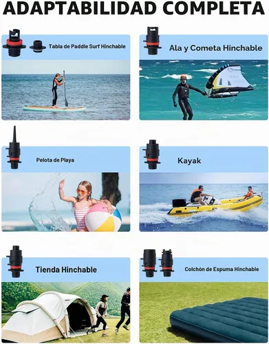 Vista 6 de TOPUMP Electric Paddle Board Pump TPS260, 20PSI Rechargeable SUP Pump