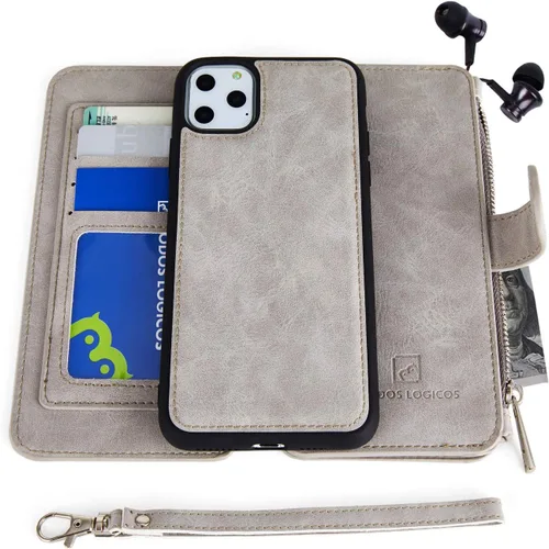 Vista 18 de MODOS LOGICOS Funda para iPhone 11, cartera desmontable, 2 en 1, almacenamiento en efectivo con cremallera, hasta 14 ranuras para tarjetas, 1 Negro