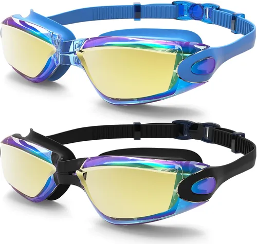 Vista 13 de Gafas de natación Braylin, paquete de 2 gafas de natación, antivaho, sin fugas para adultos, hombres, mujeres y jóvenes